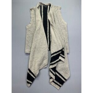 Banana Republic Sweater Vest Draped Open Front Striped XS Wool Alpaca Mohair‎